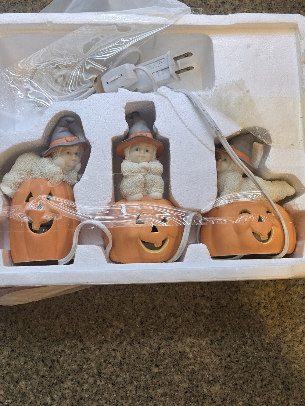 Department 56 Snowbabies "Three Happy Witches" lighted figurines
